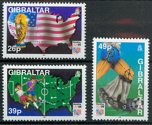 Гибралтар, 1994, ЧМ, 3 марки